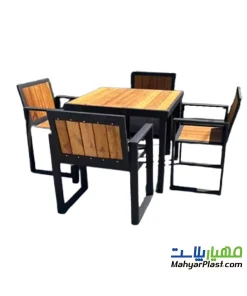 ست میز و صندلی باغی رویه چوبی